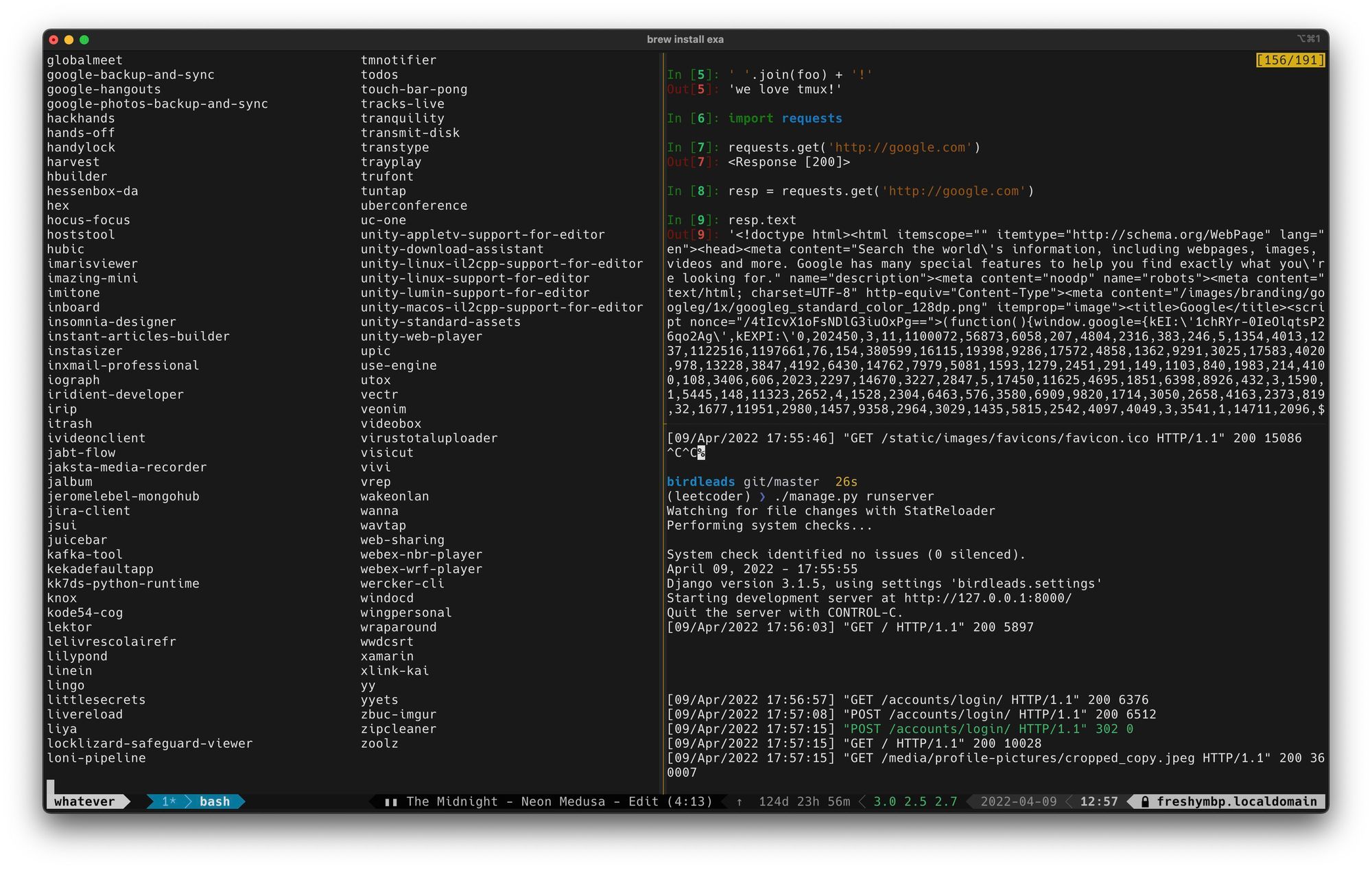 Using tmux powerline